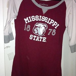 Women's Mississippi State Bulldogs 3/4-Sleeve T-Shirt, Size L